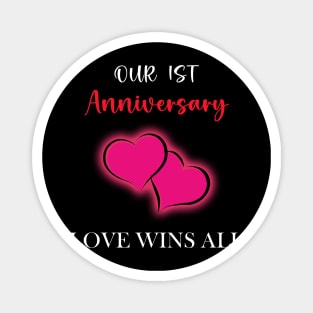 First Anniversary Couple Cute Magnet
